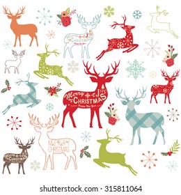 Christmas Reindeer Design Elements