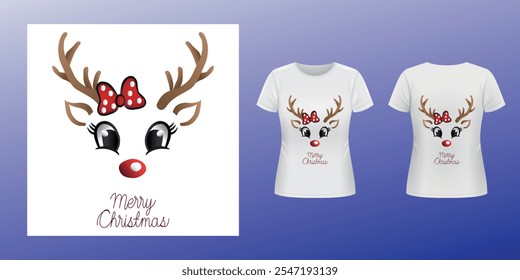 Christmas Reindeer Faces vetor EPS arquivo | Qualquer alteração pode ser possível | Natal de rosto de rena usado para camisetas, mag, copo, e também usado todos os tipos de etiqueta | Desenho Do Adesivo, | Design de camisetas