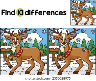 Christmas Reindeer Find The Differences