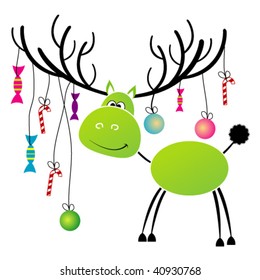 Christmas  reindeer with gift  for you