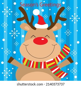 Christmas Reindeer For Christmas Greeting Card
