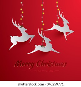 Christmas Reindeer. Greeting Card.