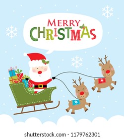 christmas and reindeer greeting card design