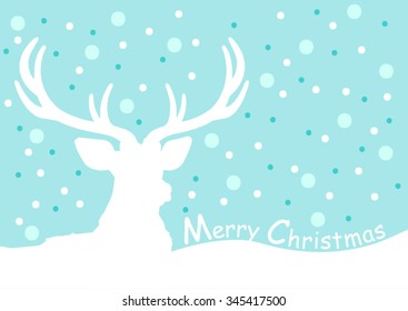 Christmas Reindeer greeting card  with pastel color backgrpund