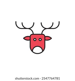 Christmas Reindeer Head Illustration Representing Festive Spirit and Holiday Cheer