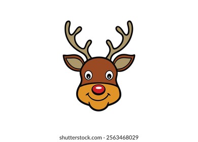 Christmas Reindeer Head Vector Design 