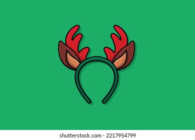 Christmas reindeer headband vector icon illustration. Winter holiday icon design concept. Hair accessories, Winter festival, Christmas decoration, Christmas festive, Festival celebration, Holiday.