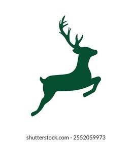 Christmas Reindeer Icon Celebrating 25 December Santa Claus, gift Box, Present, Sleigh symbol Vector