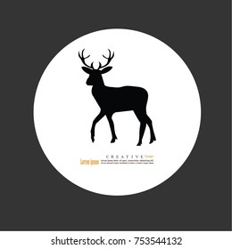 Christmas reindeer icon.vector illustration.