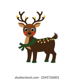 Christmas Reindeer Illustration – Festive Holiday Design
