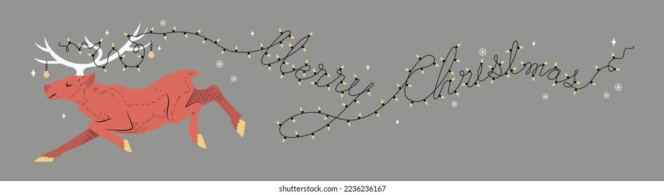 Christmas Reindeer with lighting decoration.