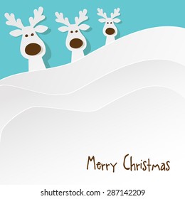 Christmas Reindeer on a turquoise background