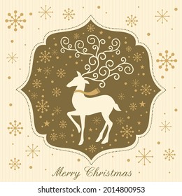 Christmas reindeer ornaments for christmas card, gift bag or box design