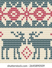 christmas reindeer pattern knitting for fabric