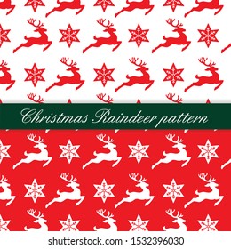 Christmas reindeer pattern with snowflakes