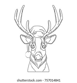 Christmas reindeer pop art cartoon