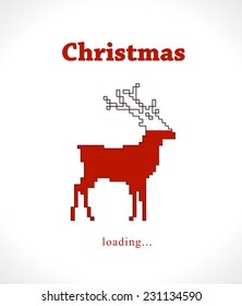 Christmas reindeer progress loading bar  vector
