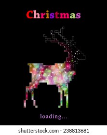 Christmas reindeer progress loading bar  vector