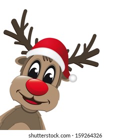 christmas reindeer with red nose