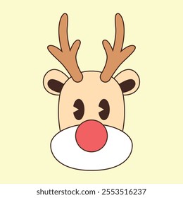 christmas reindeer with red nose