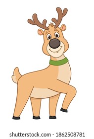 christmas reindeer rudolph. cartoon vector illustration. isolated on white background