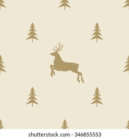 christmas reindeer seamless line pattern tile background