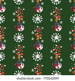 Christmas reindeer seamless pattern background. illustration background. Vector illustration