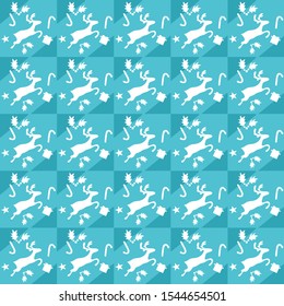 Christmas reindeer seamless pattern blue backgroung for new year.