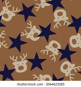 Christmas Reindeer seamless pattern design for website graphics, fashion textile