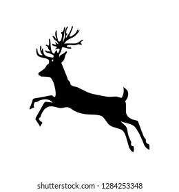 Christmas reindeer silhouette. For Christmas illustration