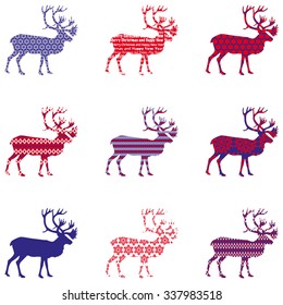 Christmas reindeer silhouette with ornament