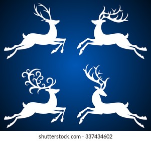 christmas reindeer silhouettes