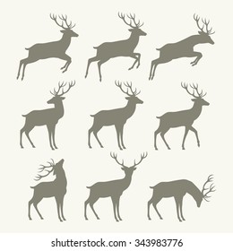 christmas reindeer silhouettes