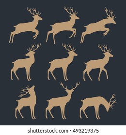 christmas reindeer silhouettes