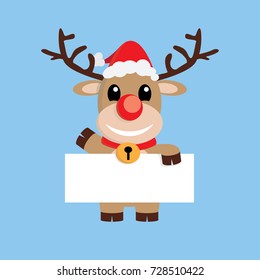 Christmas reindeer smile with text box
