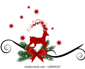 Christmas reindeer - vector 