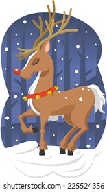 Christmas reindeer vector cartoon illustration