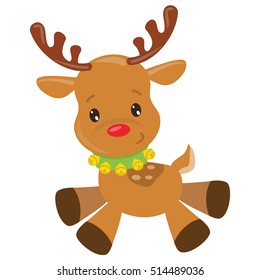 Christmas reindeer vector cartoon illustration