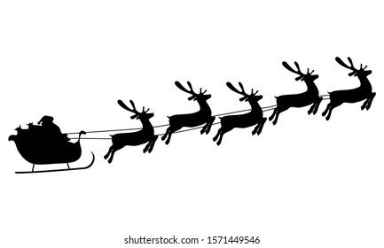 Vector Illustration Santa Claus Driving Sledge Stock Vector (Royalty ...