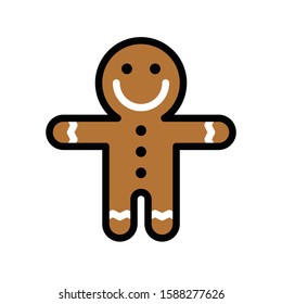 Christmas related gingerbread with strait hand avatar with editable stroke