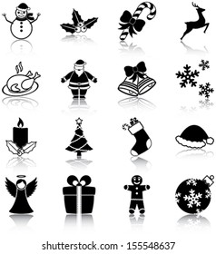 Christmas related icons/ silhouettes.