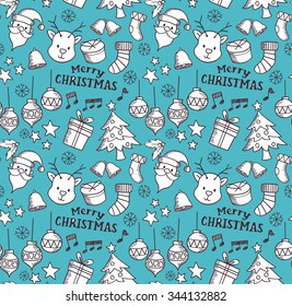 Christmas related object seamless background 