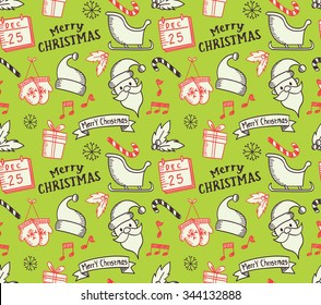 Christmas related object seamless background 