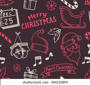 Christmas related object seamless background 