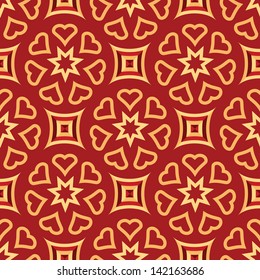 Christmas Repeating Pattern in Burgundy and Gold