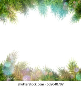 Christmas retro background with christmas tree branches. EPS 10 vector file included