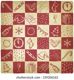 Christmas retro background - vector illustration