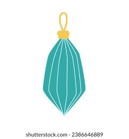 Christmas retro blue decoration. Christmas ball. Vector Vintage retro elements.