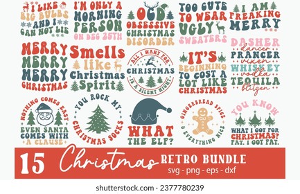 Christmas retro bundle t shirt design