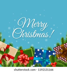 Christmas Retro Card With Gradient Mesh, Vector Illustration